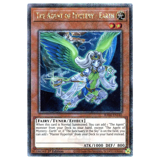 The Agent of Mystery - Earth RA04-EN146 Quarter Century Secret Rare Trading Card Konami