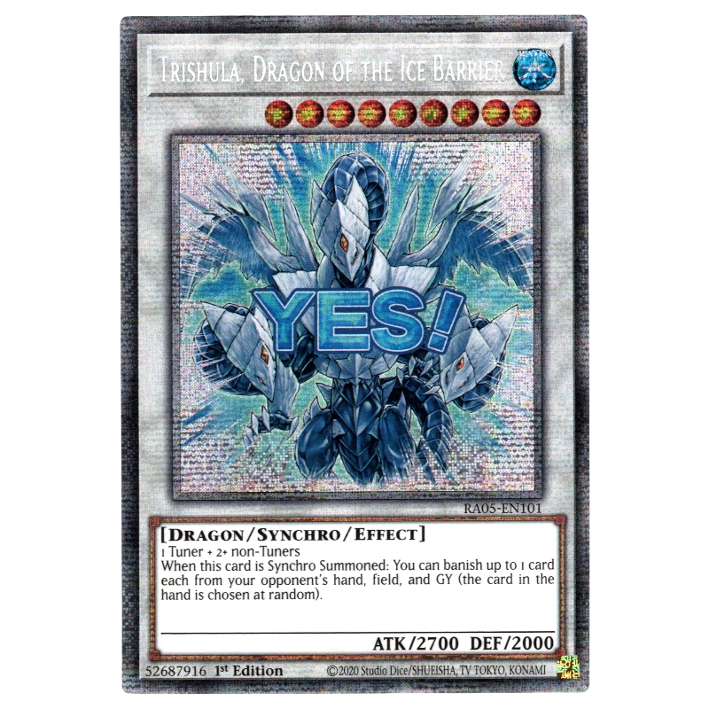 Trishula, Dragon of the Ice Barrier (Variant Art) RA05-EN101 Starlight God Grade Trishula, Dragon of the Ice Barrier (Variant Art) RA05-EN101 Starlight God Grade