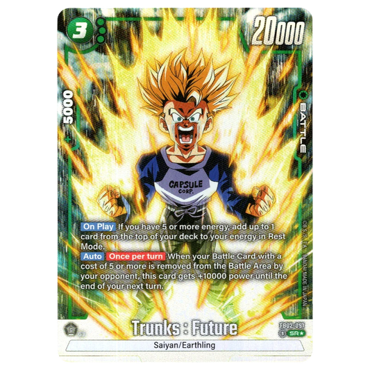 Trunks : Future (Alternate Art) FB02-091 SR☆ Trading Card Bandai