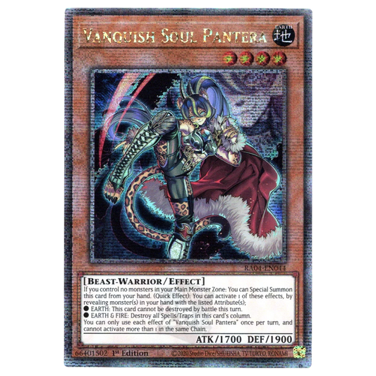 Vanquish Soul Pantera RA04-EN044 Quarter Century Secret Rare Trading Card Konami