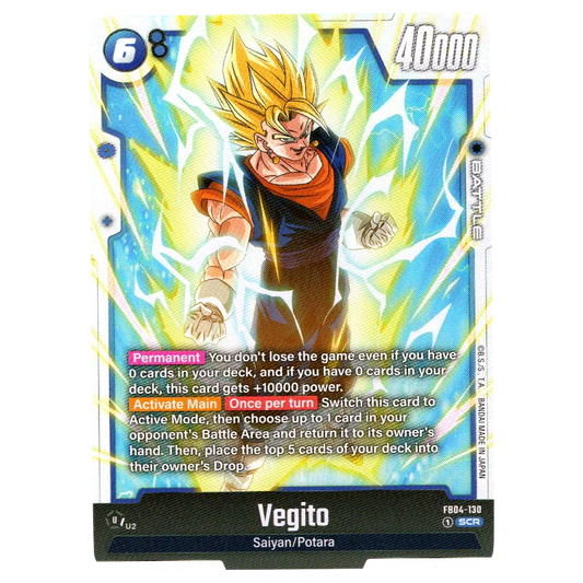 Vegito FB04-130 SCR Trading Card Bandai