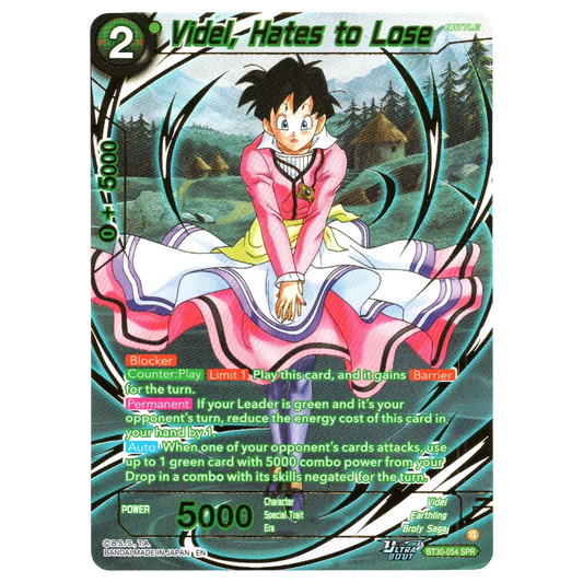 Videl, Hates to Lose BT30-054 SPR Trading Card Bandai